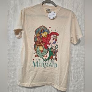 NWT Women's Comfort Colors The Little Mermaid T-Shirt - Cream Not So Plain Jane